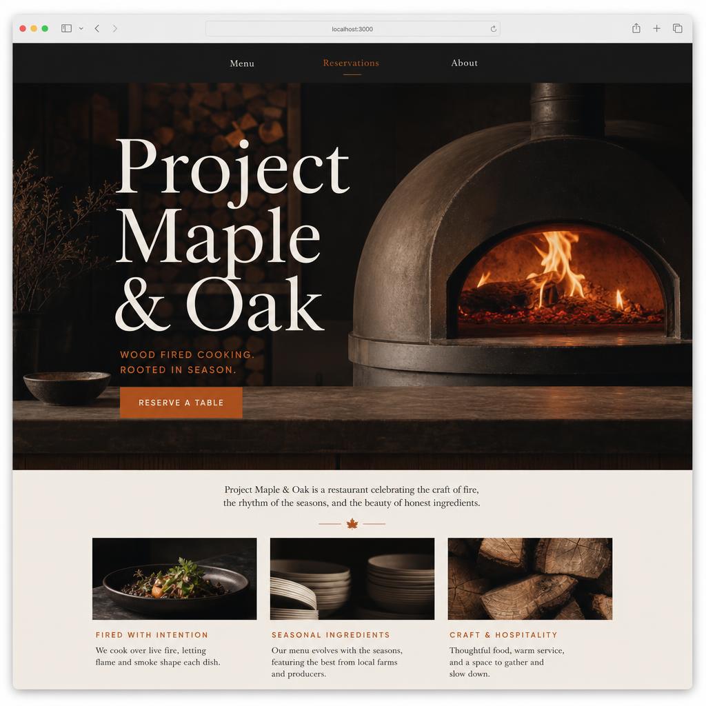 Restaurant website case study